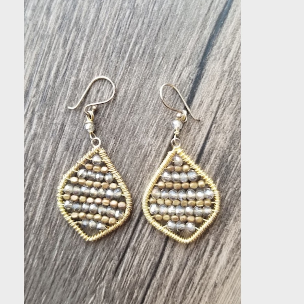 Gold Beaded Earrings